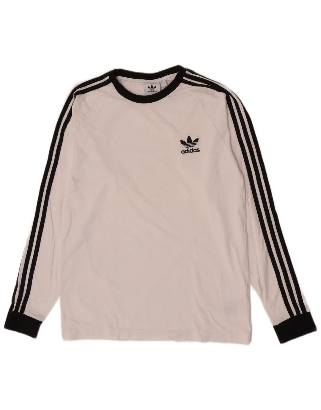 Adidas Mens Regular Top с длинным рукавом, средний белый хлопок