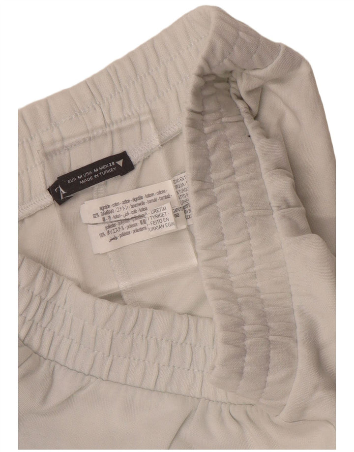 Женские спортивные брюки Zara UK 12, средний белый хлопок, белый цвет