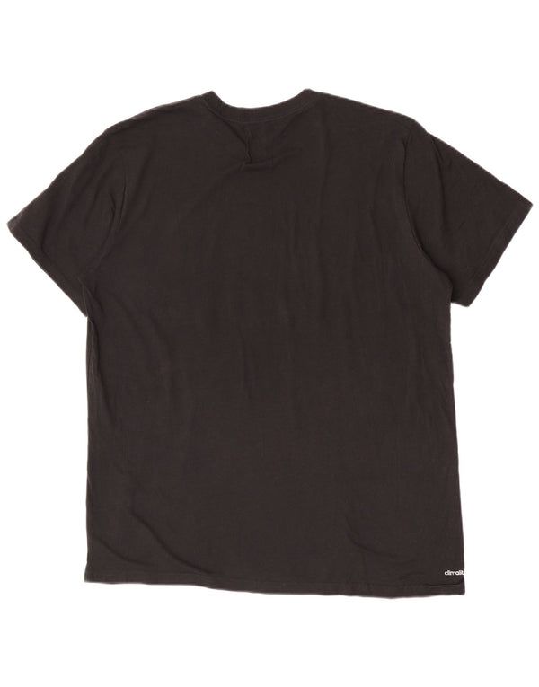 Мужская футболка Adidas Climalite с рисунком Top XL, черный полиэстер