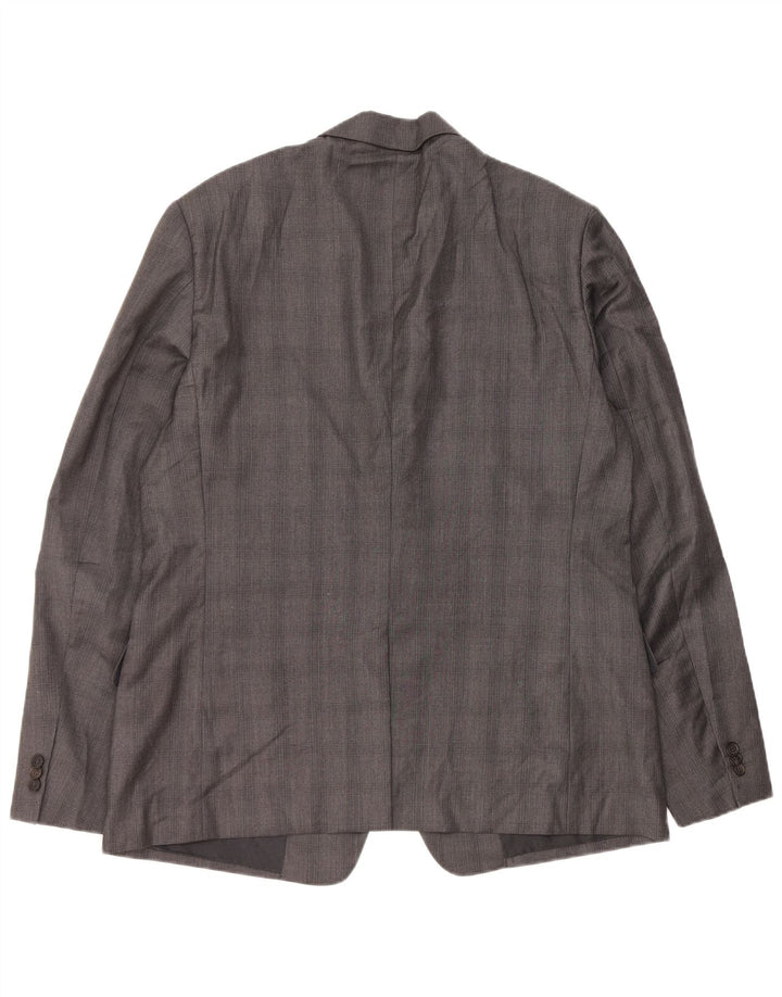 Мужской пиджак Prada на 2 пуговицах IT 56 2XL Серый вискоза в клетку