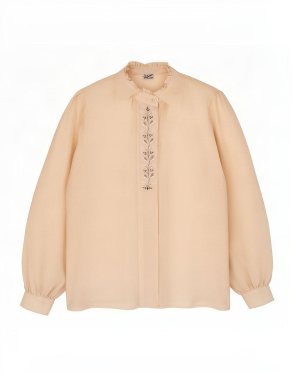 Primavera Firenze Womens Oversized Shirt Blouse UK 18 XL Beige Floral