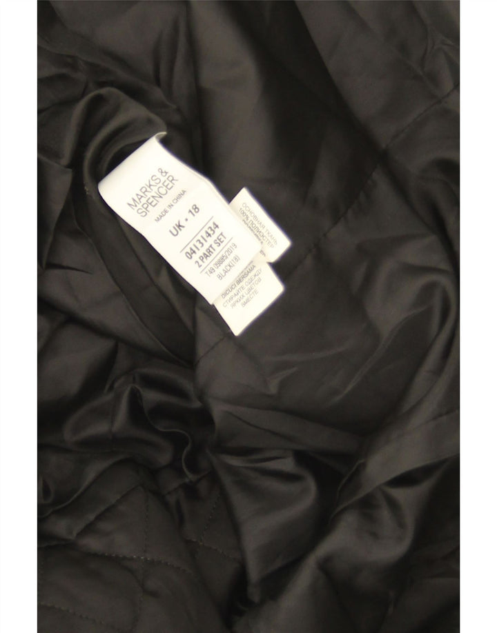 Женское стеганое пальто Marks & Spencer UK 18 XL, черный полиэстер
