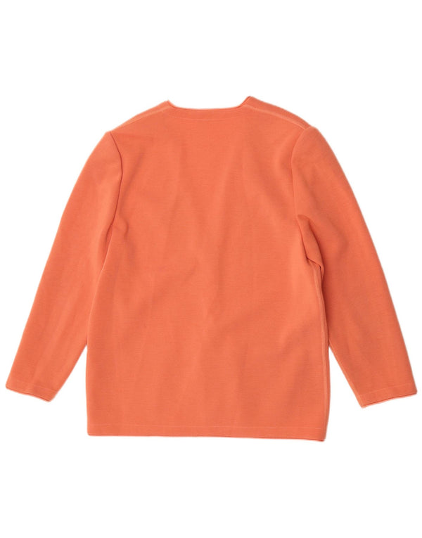 Devernois Paris Womens Cardigan Sweater UK 18 XL Orange Wool