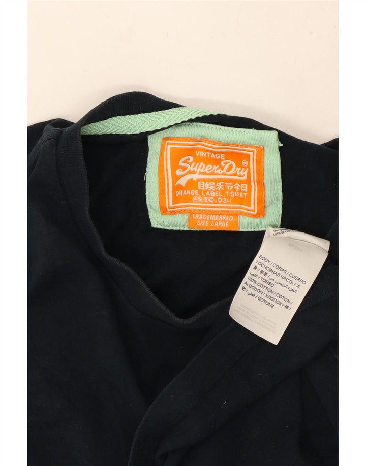 Мужская футболка Superdry, большой темно-синий хлопок