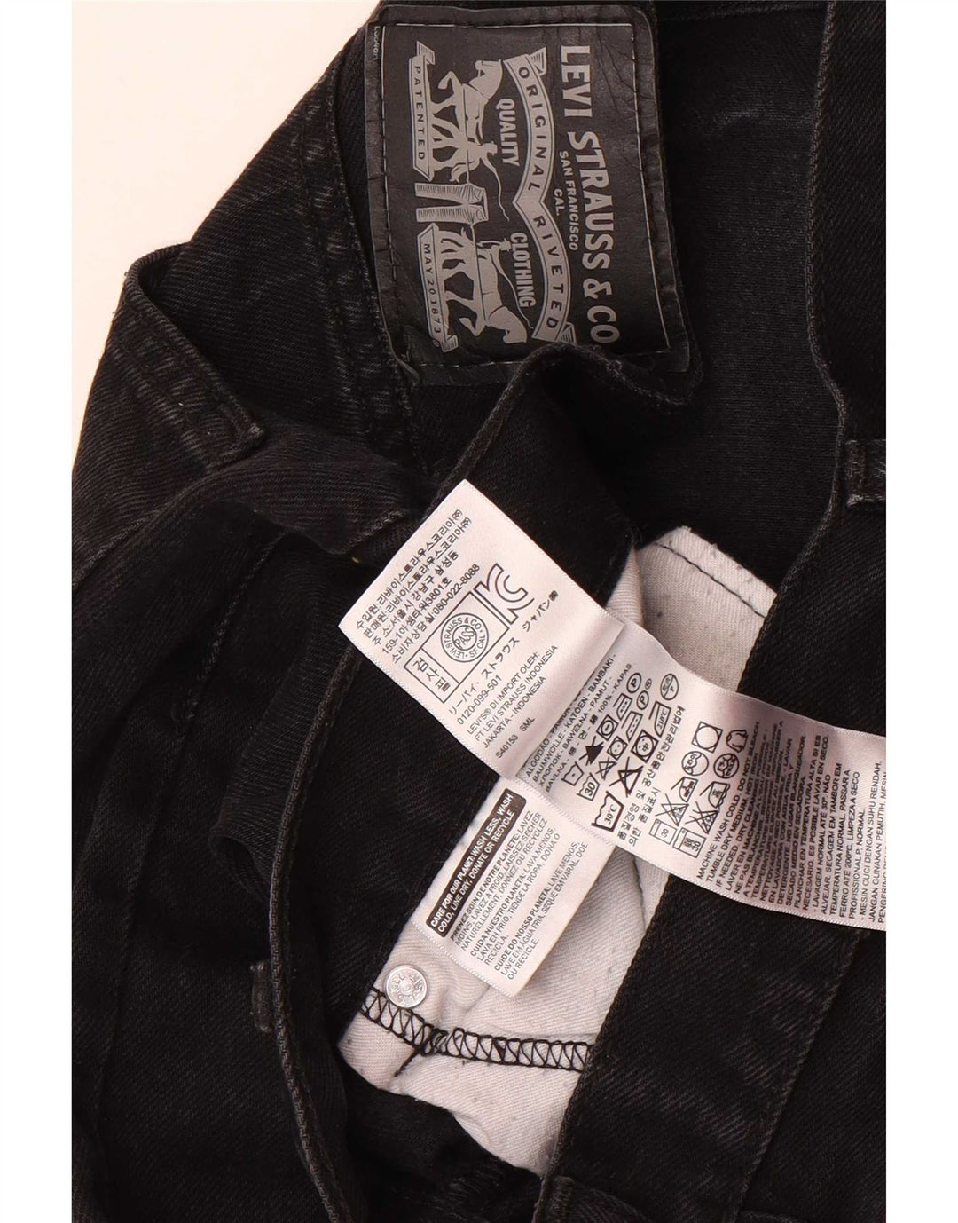 Мужские прямые джинсы Levi's W34 L34, черный хлопок