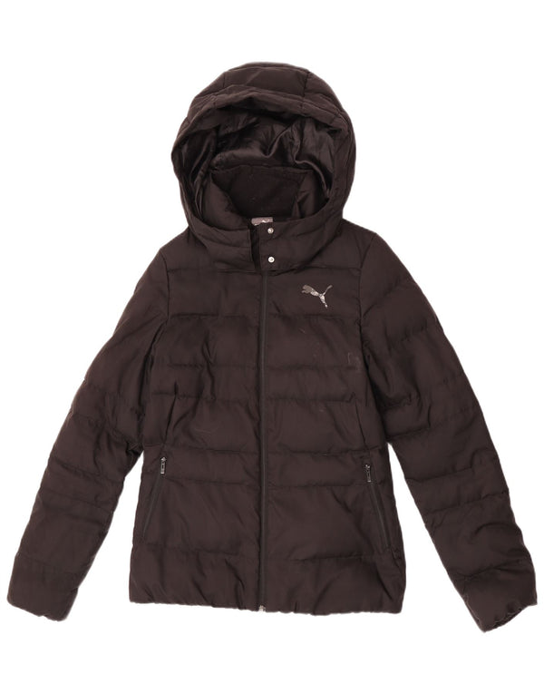 Puma Womens Hooded Padded Jacket UK 8 Small Black Polyester