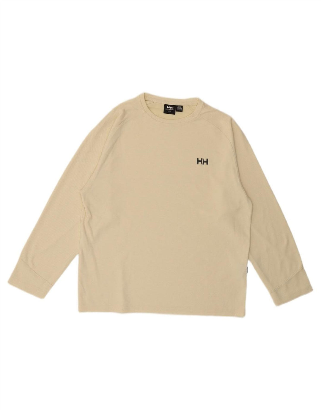 HELLY HANSEN Mens Top Long Sleeve Large Off White Nylon