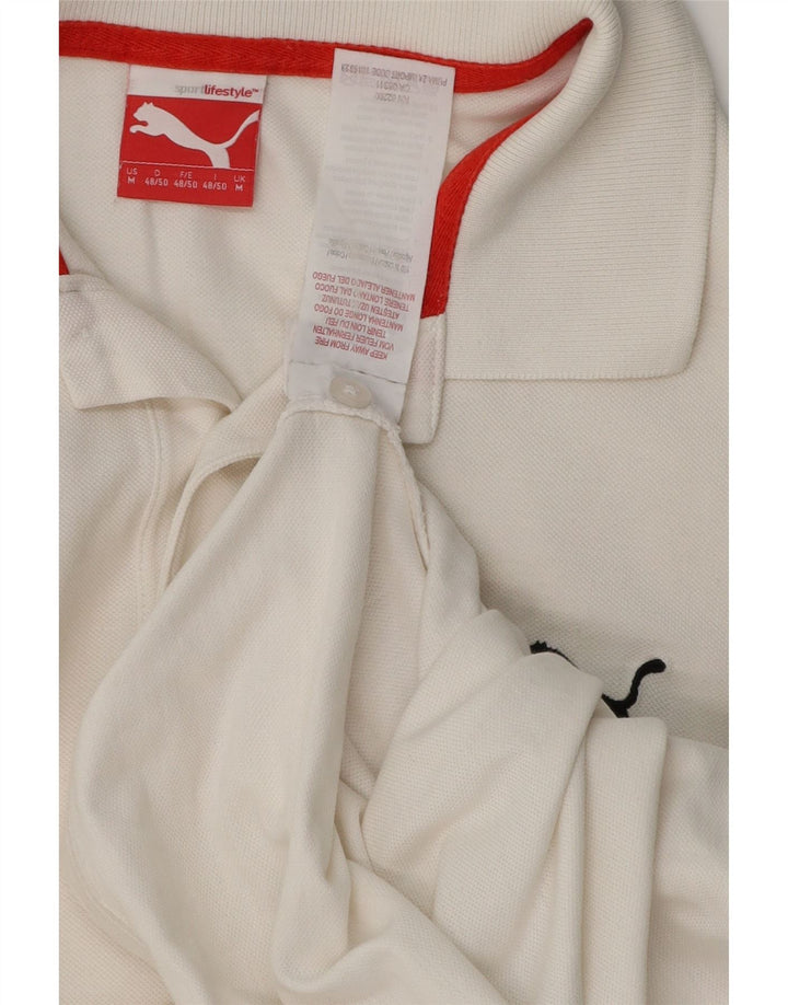 Мужская рубашка поло Puma из хлопка среднего белого цвета