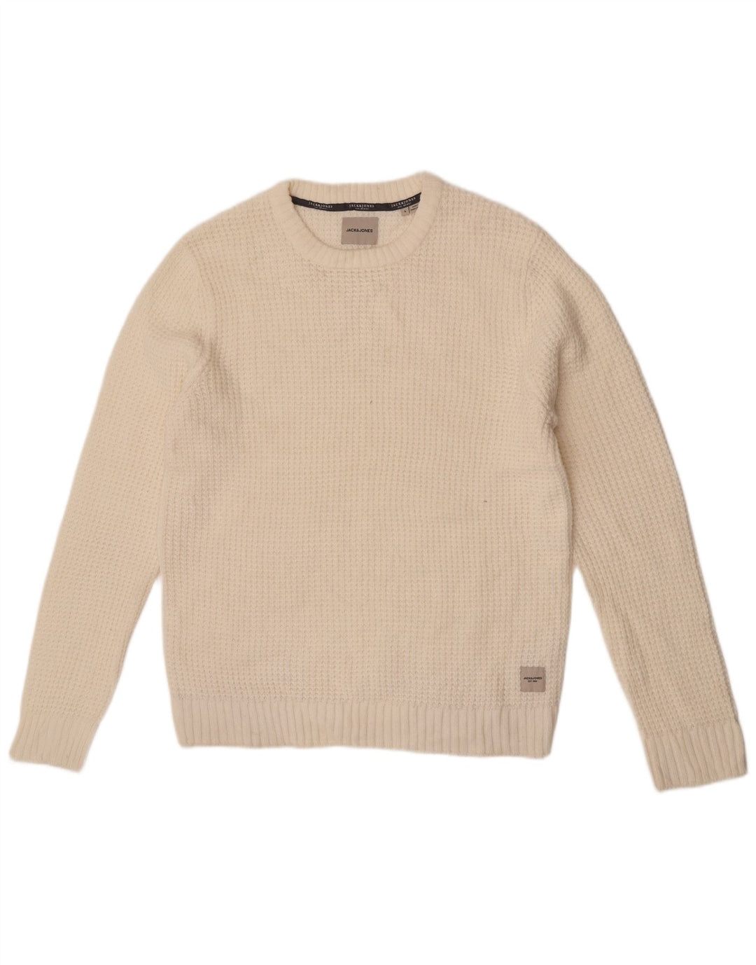 Мужской джемпер с круглым вырезом Jack & Jones, большой белый акрил
