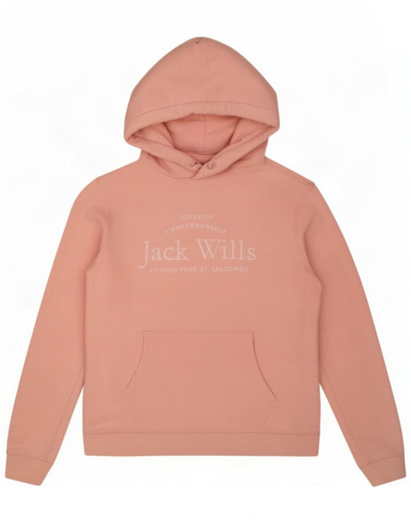 Женский джемпер с капюшоном Jack Wills UK 12, хлопок среднего розового цвета