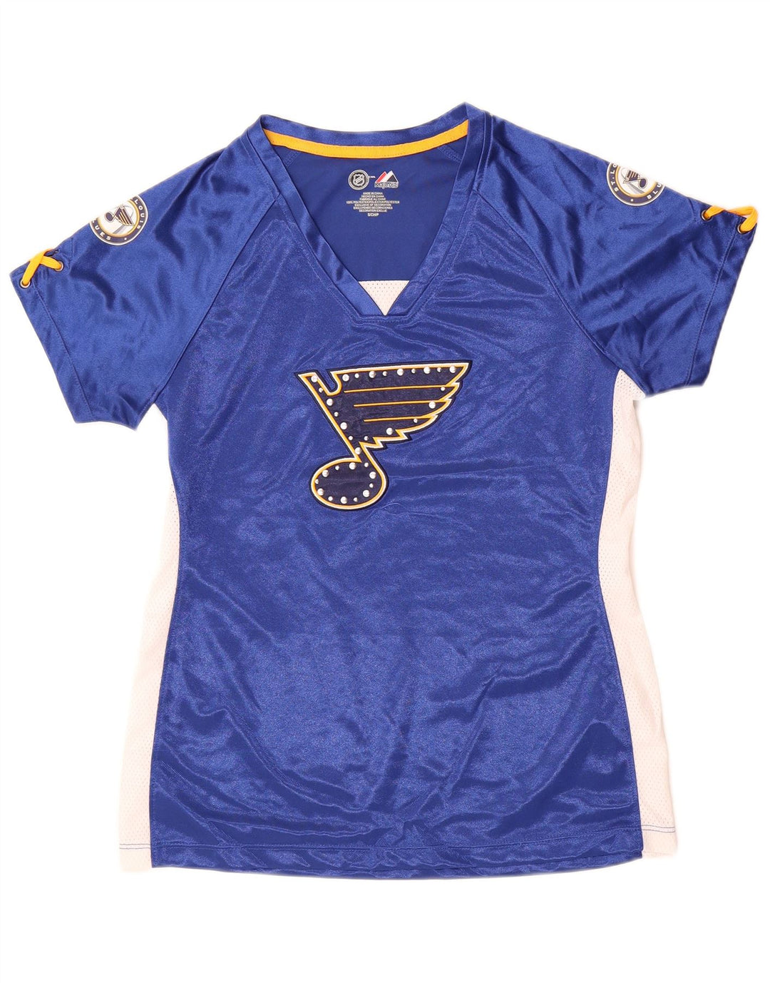 Женская футболка MAJESTIC St. Louis Blues с рисунком Top UK 10, маленькая синяя