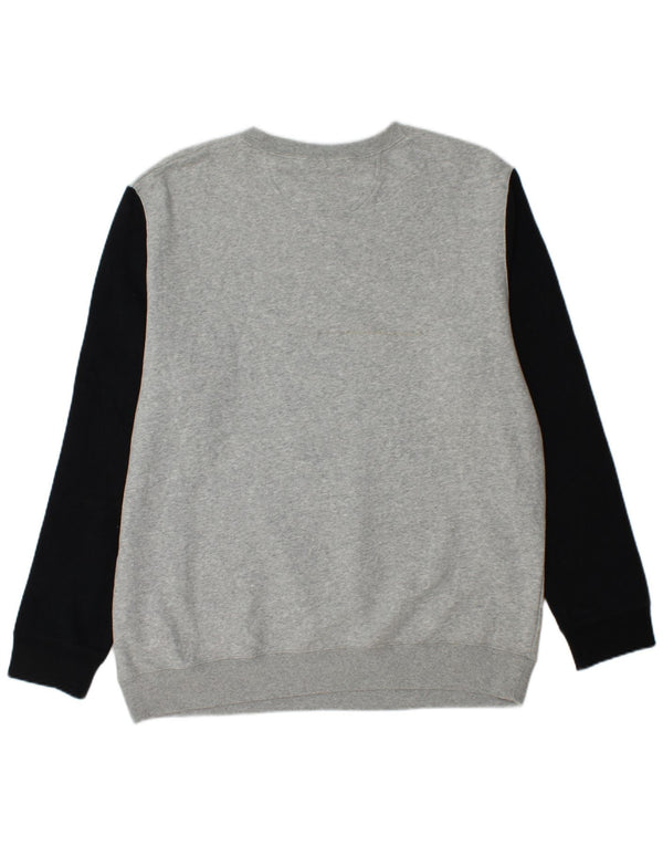 Мужской свитшот с рисунком CONVERSE, XL, серый, хлопок с цветными блоками