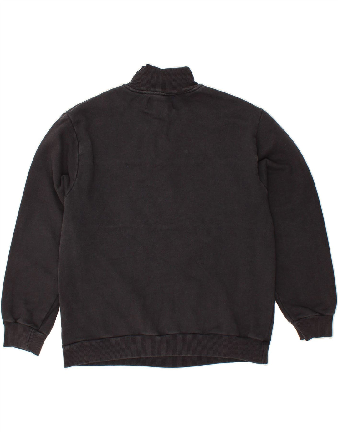 PULL & BEAR Womens Graphic Zip Neck Sweatshirt Jumper UK 14 Medium Black Vintage Pull & Bear and Second-Hand Pull & Bear from Messina Hembry 