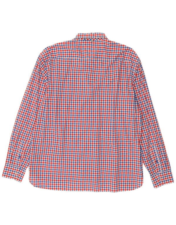 Tommy Hilfiger Мужская рубашка индивидуального кроя 2XL Красный клетчатый хлопок