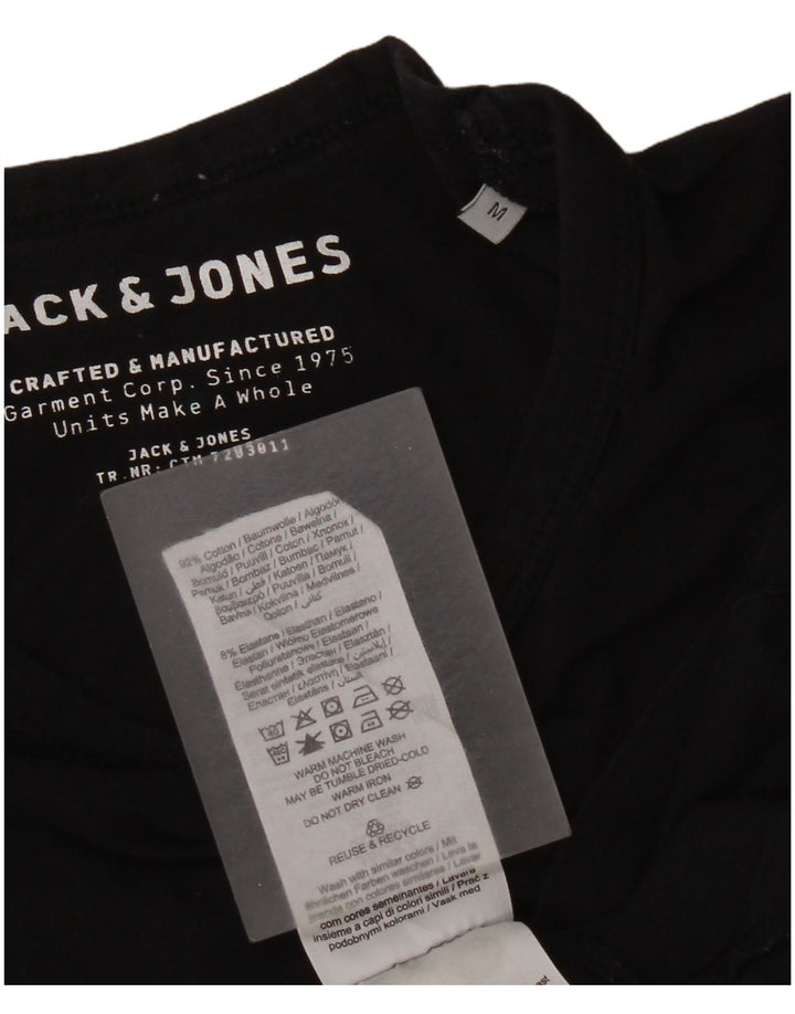 Мужская футболка Jack & Jones из хлопка среднего размера, черная