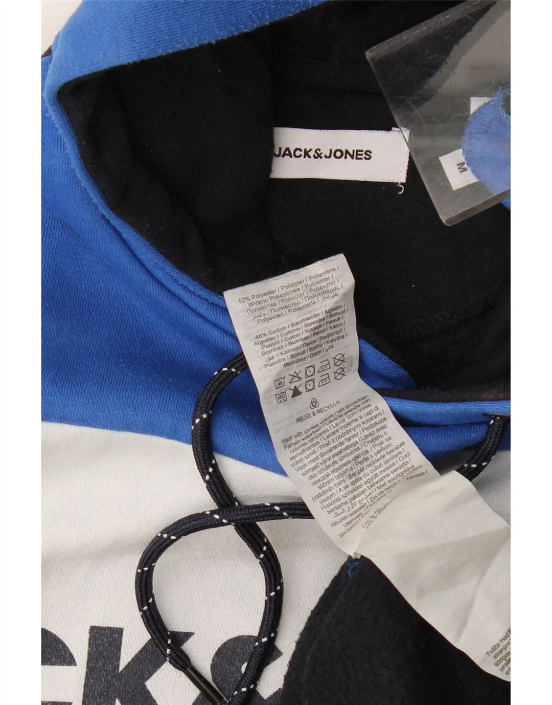 Мужской джемпер с капюшоном Jack & Jones с рисунком, средний, разноцветный, с цветными блоками