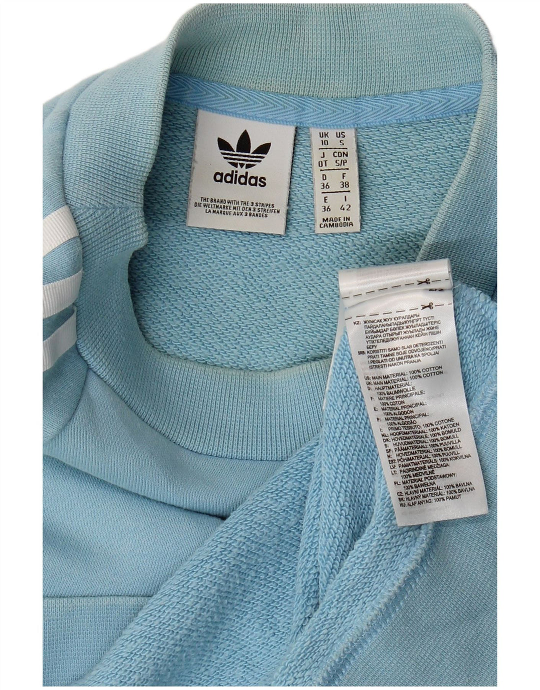 Женский свитер Adidas UK 10, маленький синий хлопок