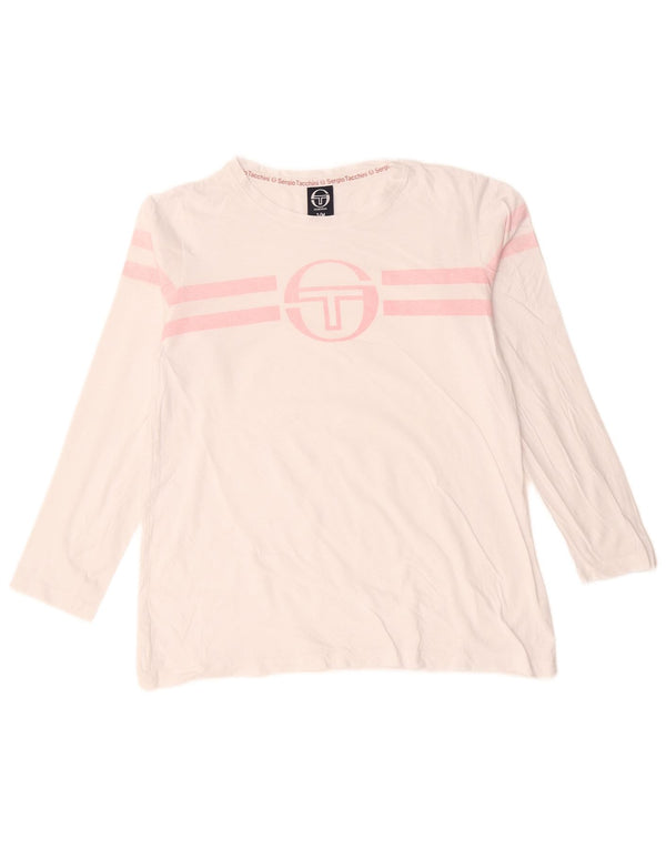 Женский топ с рисунком Sergio Tacchini с длинным рукавом UK 14, средний, в белую полоску