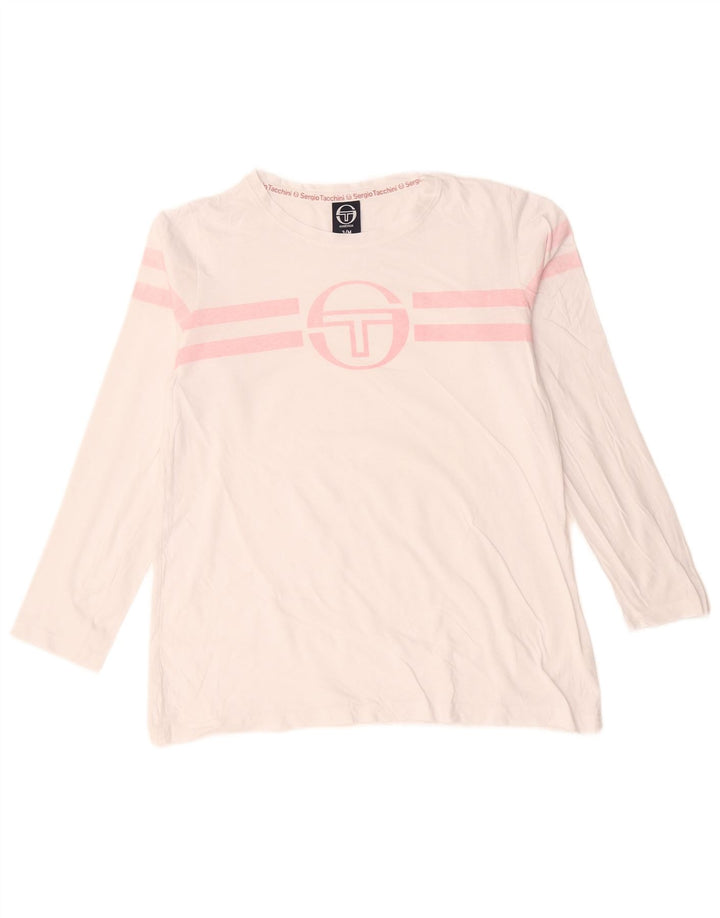 Женский топ с рисунком Sergio Tacchini с длинным рукавом UK 14, средний, в белую полоску
