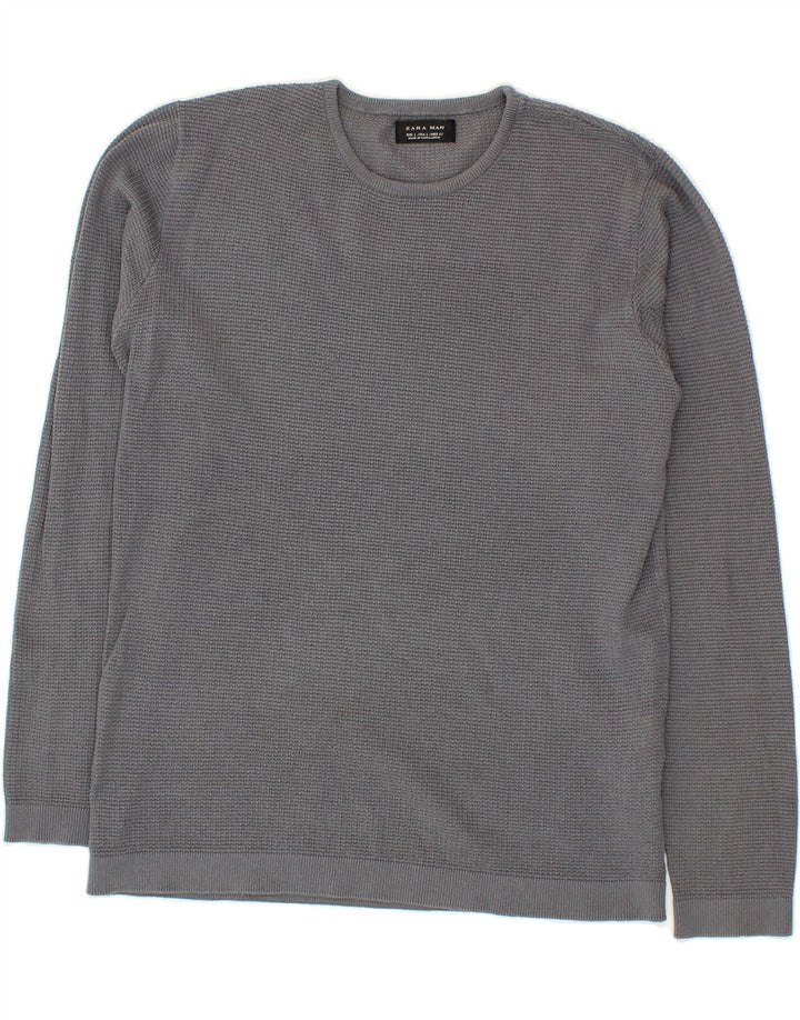ZARA Mens Sweatshirt Jumper Large Grey Vintage Zara and Second-Hand Zara from Messina Hembry 