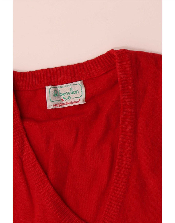 Мужская майка-майка Benetton, маленькая, красная, из овечьей шерсти