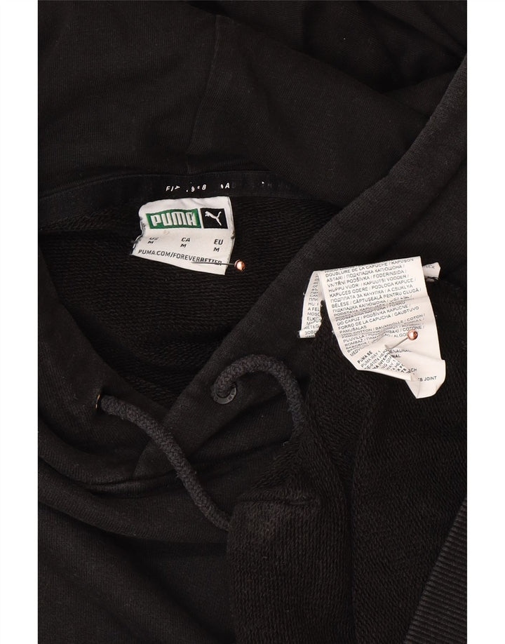 Мужской джемпер с капюшоном PUMA, средний черный, хлопок с цветными блоками