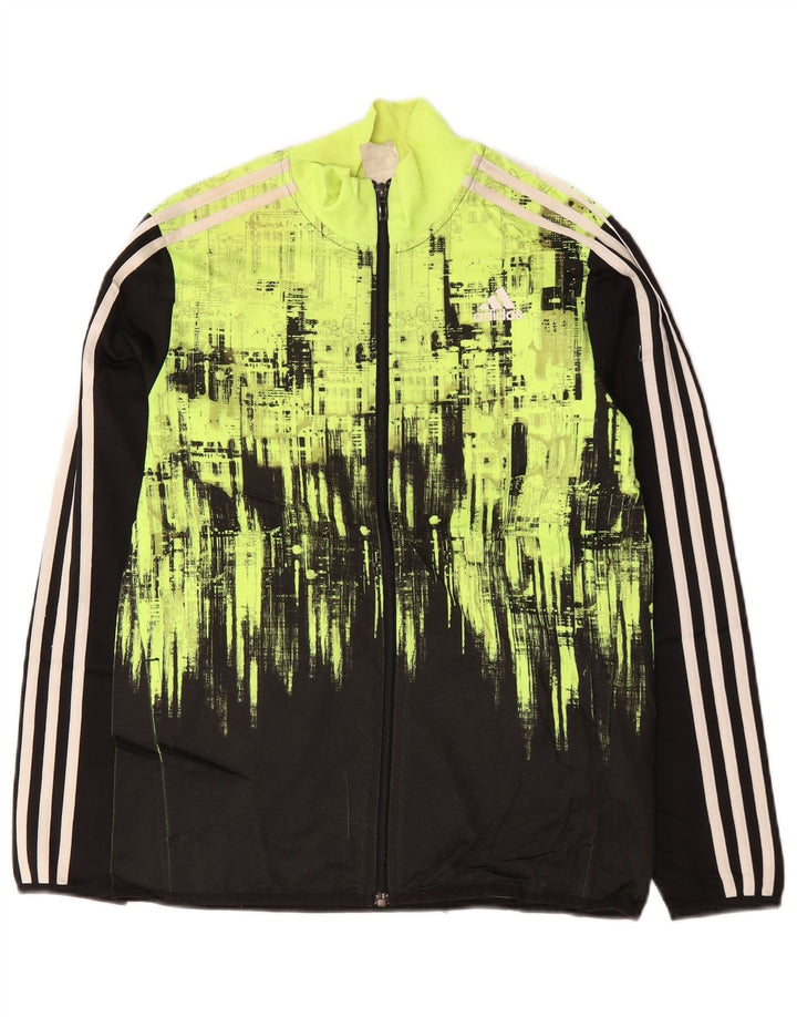 Спортивный костюм Adidas для мальчиков, верхняя куртка 13–14 лет, зеленый полиэстер с цветными блоками