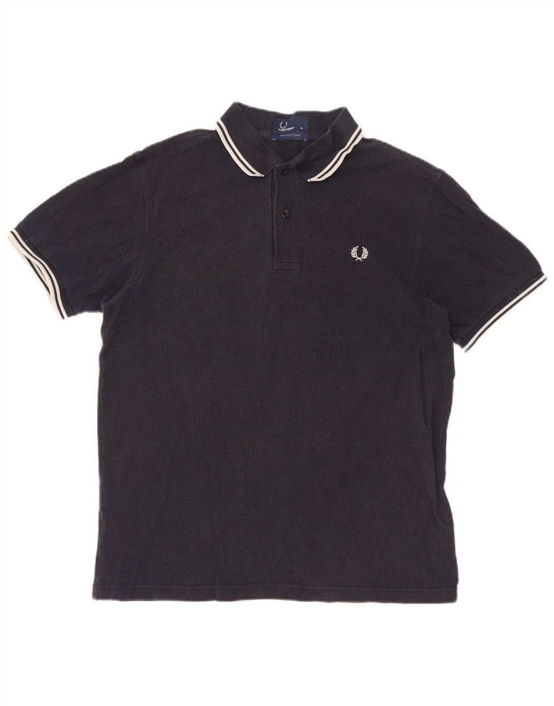 Мужская рубашка-поло Fred Perry среднего размера, темно-синяя полоска, хлопок