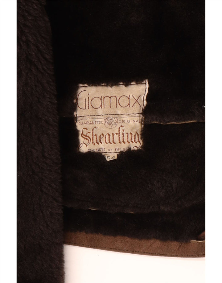 Мужская короткая куртка Giamax IT 54 2XL Коричневая короткая дубленка