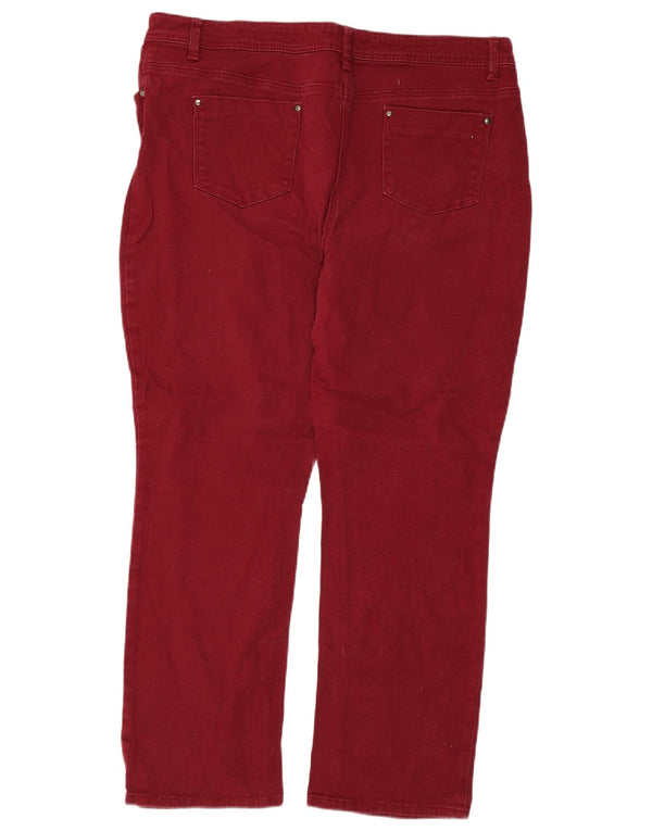 Женские прямые джинсы M&Co Petite UK 18 XL W36 L27 Бордовый хлопок