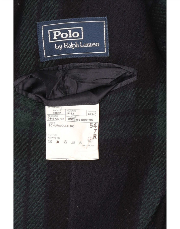 Мужской пиджак с 3 пуговицами Polo Ralph Lauren EU 54 2XL темно-синий в клетку
