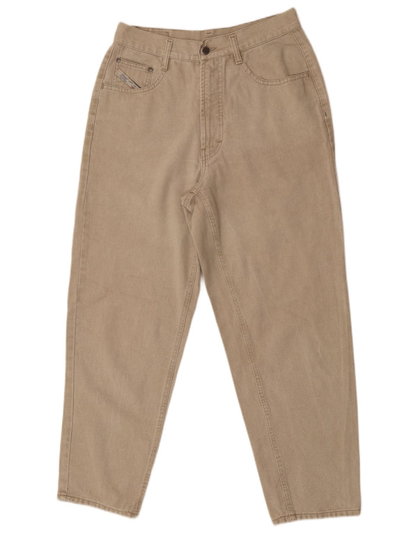 Винтажные женские зауженные джинсы IT 42 Medium W30 L28 Бежевые хлопковые