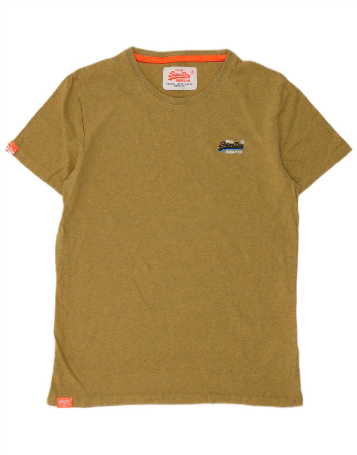 SUPERDRY Мужская футболка из хлопка маленького размера цвета хаки