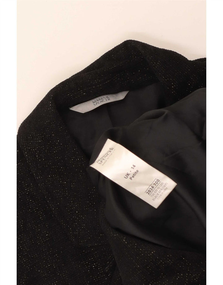 Женский пиджак на 2 пуговицах Marks & Spencer Petite UK 14, средний черный