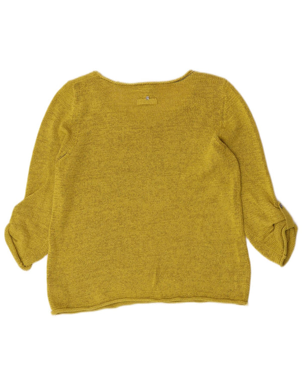 Женский джемпер с вырезом лодочкой White Stuff с рукавом 3/4, Великобритания 14, средний зеленый цвет