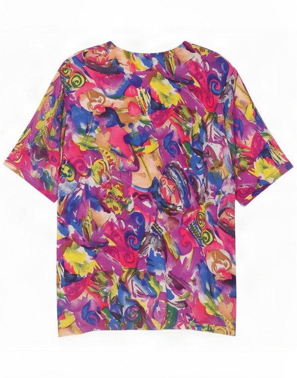 Vintage Womens Blouse Top UK 18 XL Multicoloured Geometric