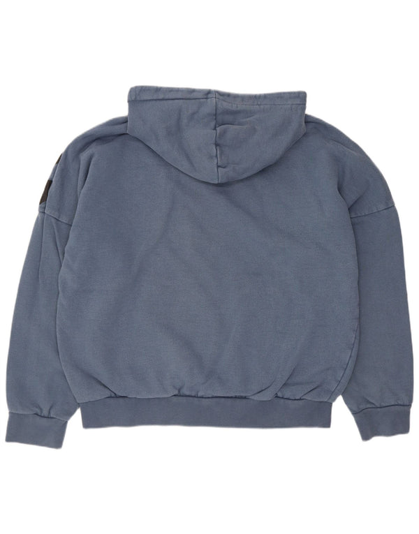 Мужской джемпер с капюшоном Adidas с графическим рисунком XS, синий хлопковый с геометрическим рисунком
