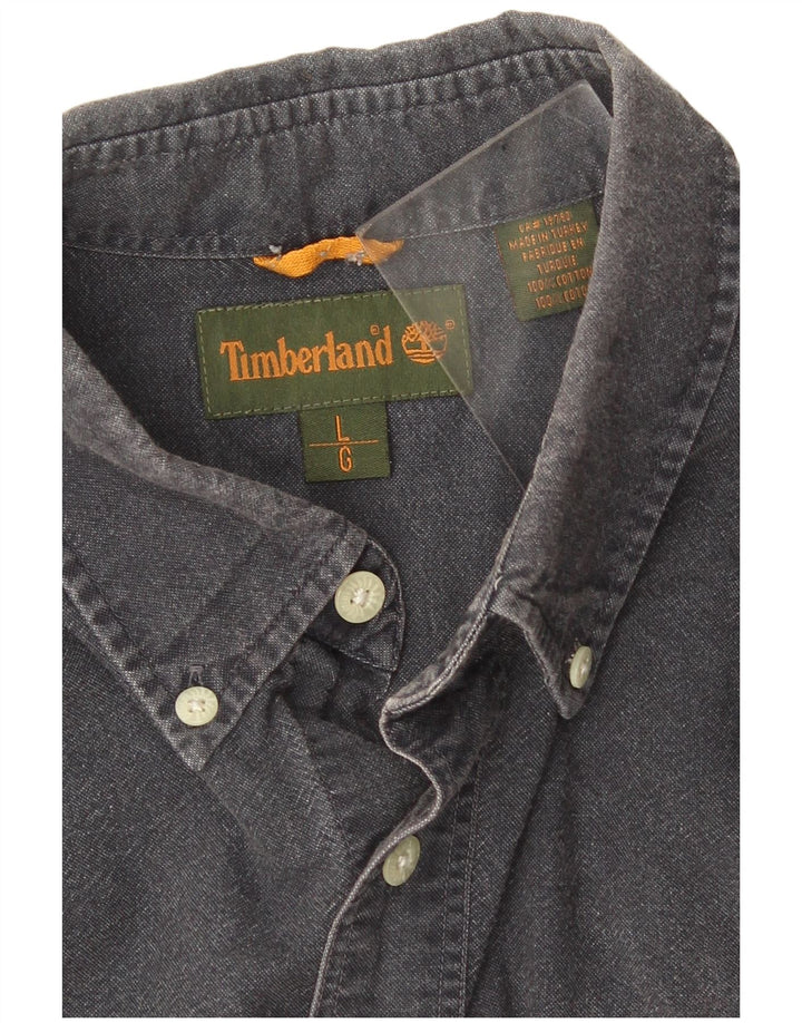 Мужская рубашка Timberland, большая темно-синяя хлопковая рубашка