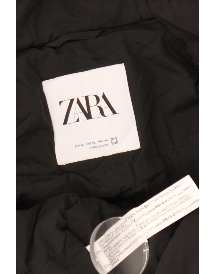 Мужская куртка-бомбер с капюшоном Zara UK 42 XL, черный полиэстер