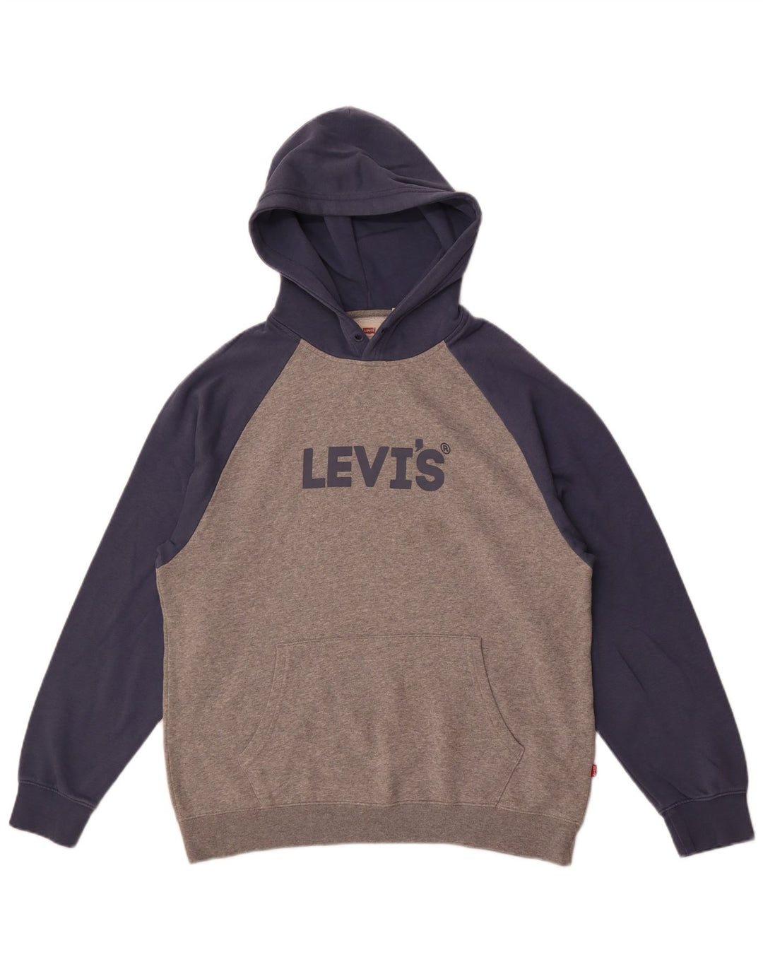 Мужской джемпер с капюшоном свободного кроя Levi's, цветной блок, средний серый цвет