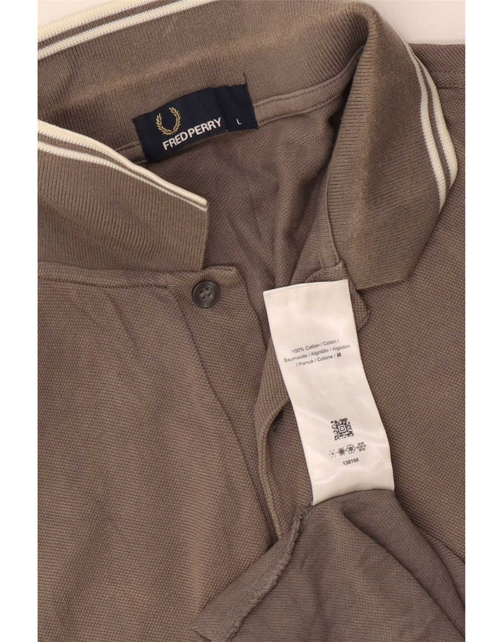 Мужская рубашка поло Fred Perry, большая серая хлопковая ткань