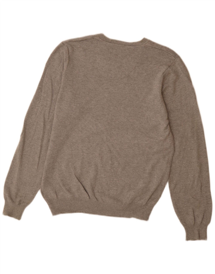 Мужской джемпер с v-образным вырезом Mark & Spencer Blue Harbour, маленький серый в крапинку