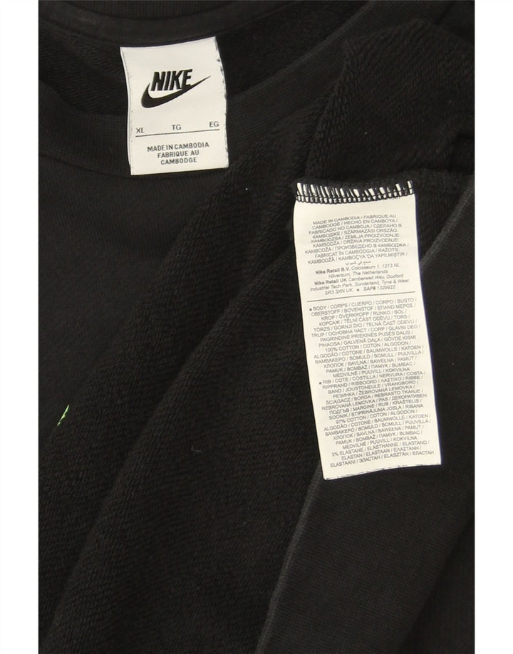 Мужской свитшот с рисунком Nike Jumper XL, черный, хлопок с цветными блоками