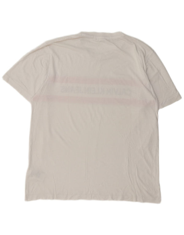 Мужская футболка с рисунком Calvin Klein Jeans, топ XL, белый хлопок