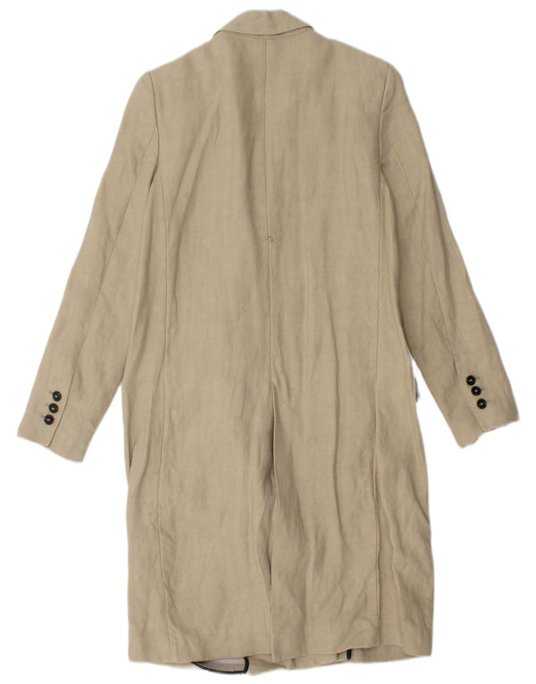 Женское двубортное пальто Zara UK 6 XS, бежевое льняное пальто