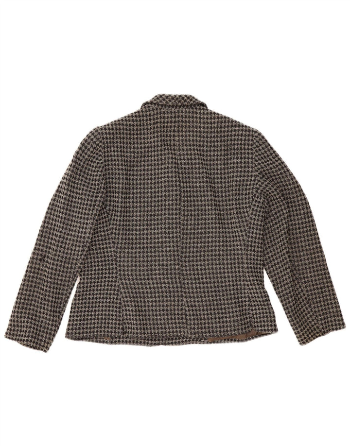 Женский пиджак на 5 пуговицах Emanuel Ungaro IT 50 XL, черный с узором «гусиные лапки»