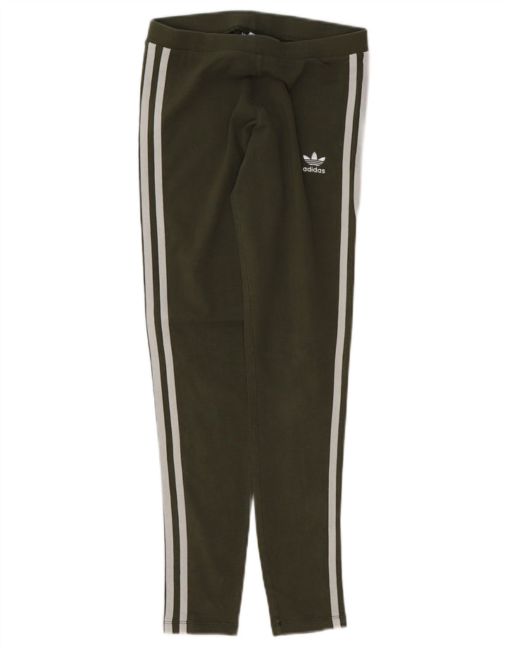 Женские леггинсы Adidas UK 8, маленький цвет хаки, хлопок