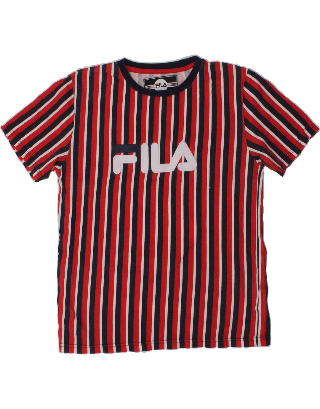FILA Boys Graphic T-Shirt Top 12-13 Years Red Striped Cotton | Vintage Fila | Thrift | Second-Hand Fila | Used Clothing | Messina Hembry 