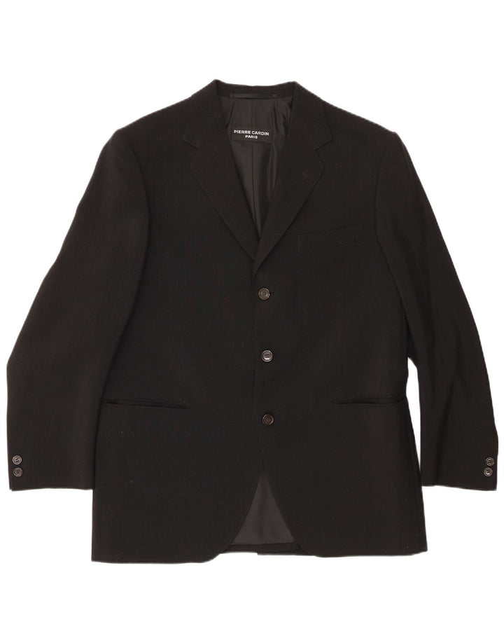 Мужской пиджак Pierre Cardin на 3 пуговицах, Великобритания 38, средний черный, шерстяной