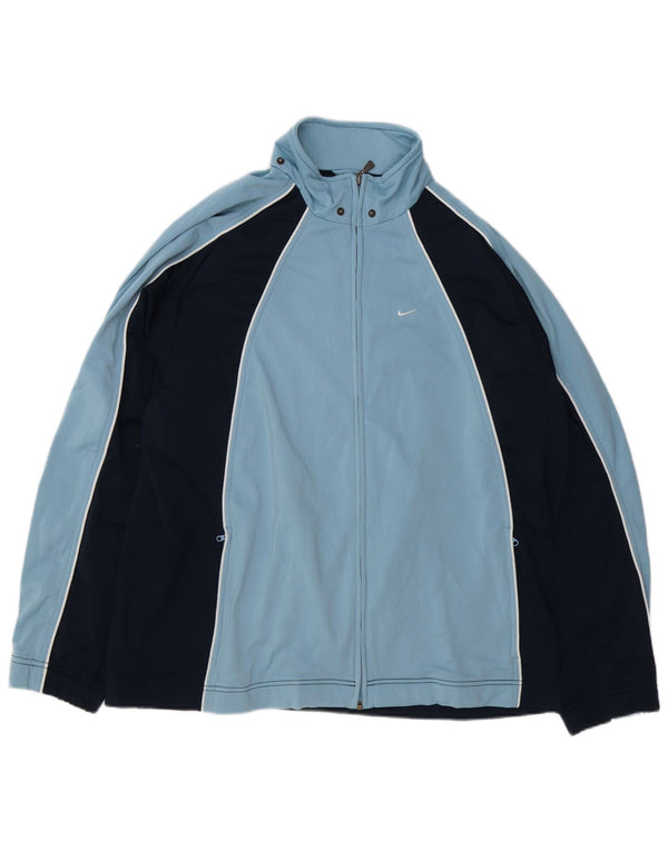 Мужской спортивный костюм NIKE, верхняя куртка, Великобритания, размер 44/46 XL, синий полиэстер с цветными блоками